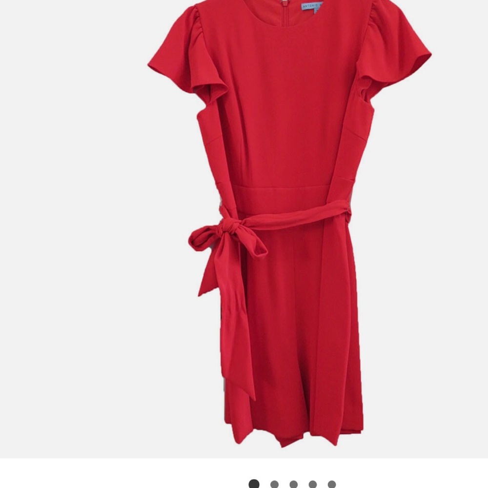 ANTONIO MELANI Red Ruffle Sleeve Romper/ Culotte